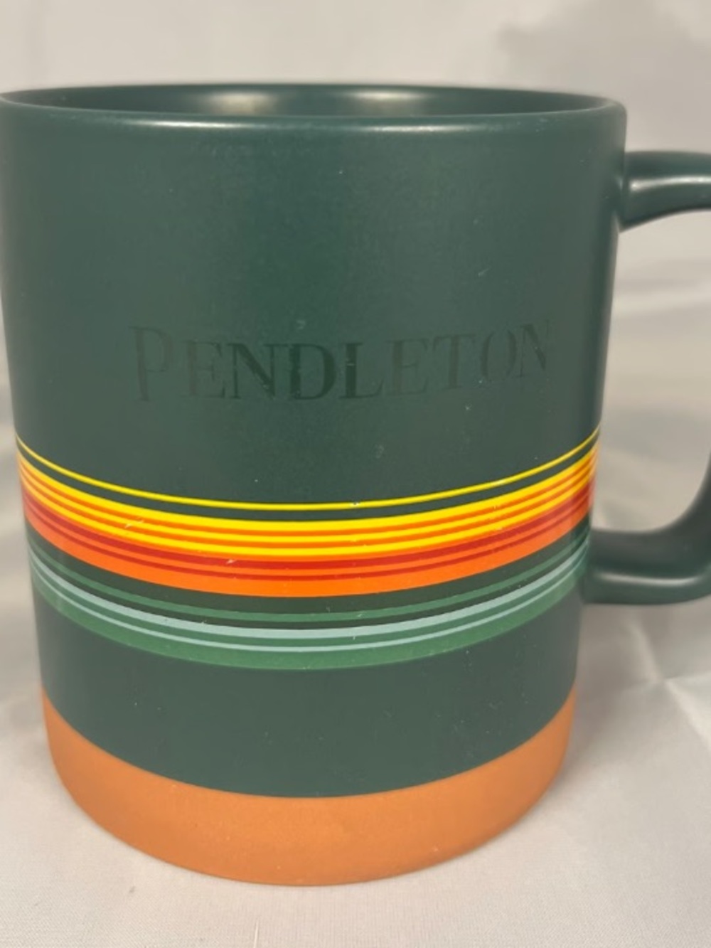 Pendleton Dark Green Mini Dress with Multicolor Stripe Detail